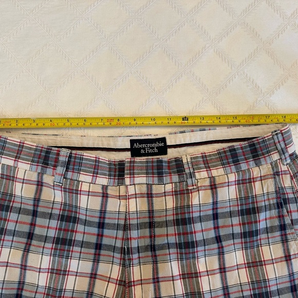 Abercrombie Fitch Madras Blue Plaid Plain Front Pants Sz 36 Kentucky Derby - Picture 5 of 6
